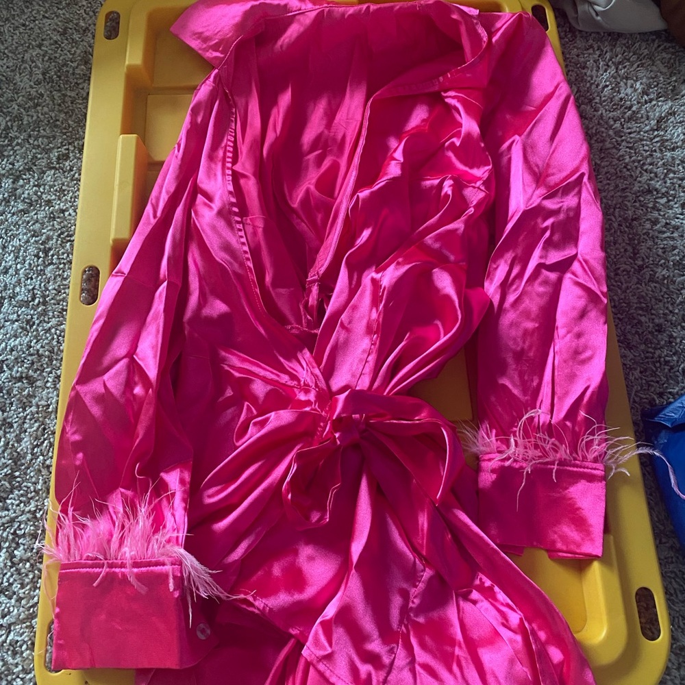 The cutest pink silk dress